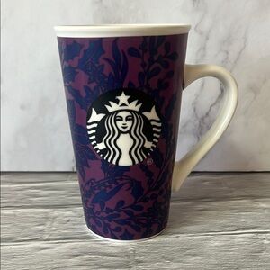 Starbucks Purple Floral Ceramic Mug - Purple and Navy 2017